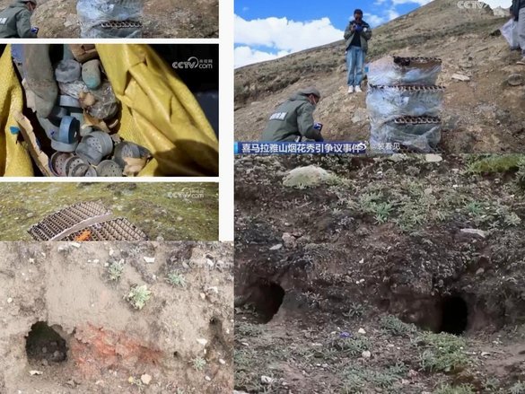 西藏村民协作清理烟花残留