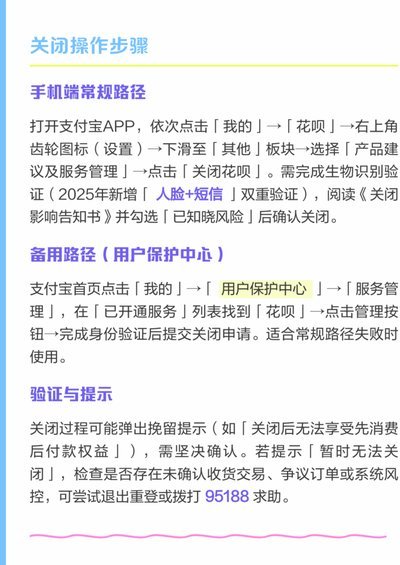 花呗怎么关？永久关闭/暂停使用指南
