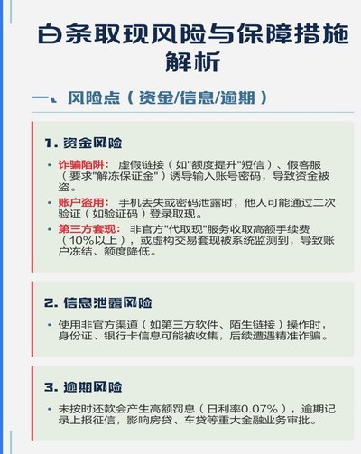 白条取现有风险吗安全吗